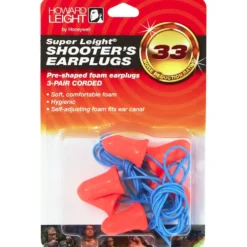 Howard Leight by Honeywell Super Leight Corded Pre-Shaped Single-Use Foam Earplugs, 3 Pairs - R-01180