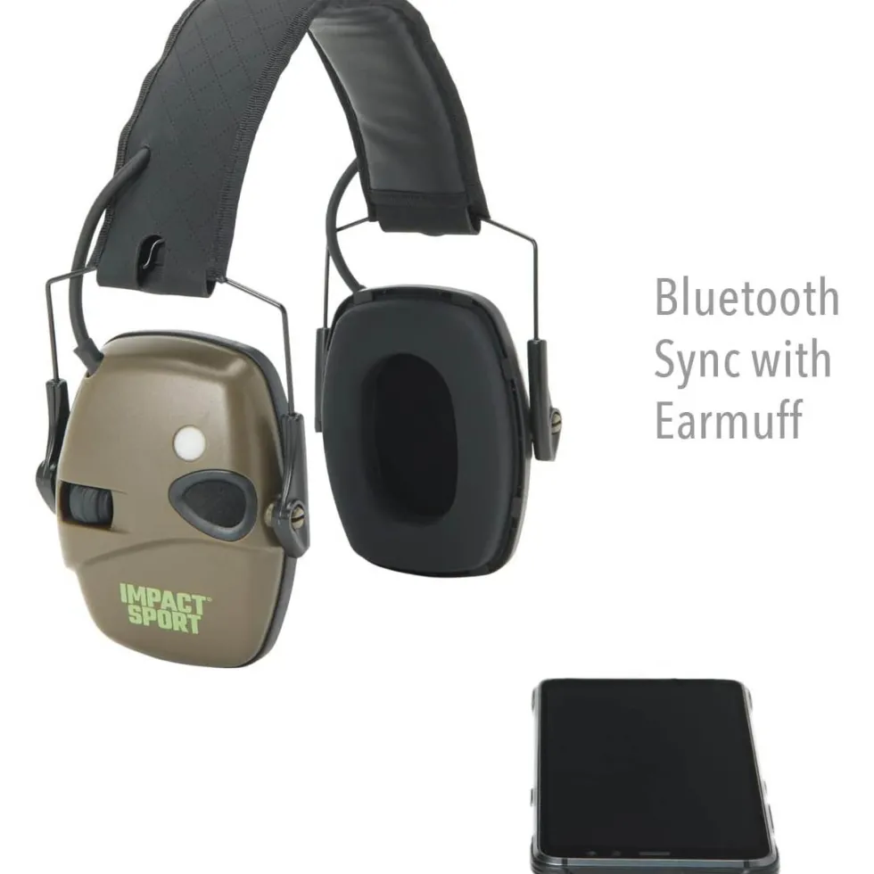Howard Leight Impact Sport Shooting Earmuff with Bluetooth, Hunter Green - R-02548