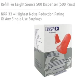 Howard Leight MAXIMUM Contoured Bell Polyurethane Foam Uncorded Earplugs, Dispenser Refill - 2000 Pairs