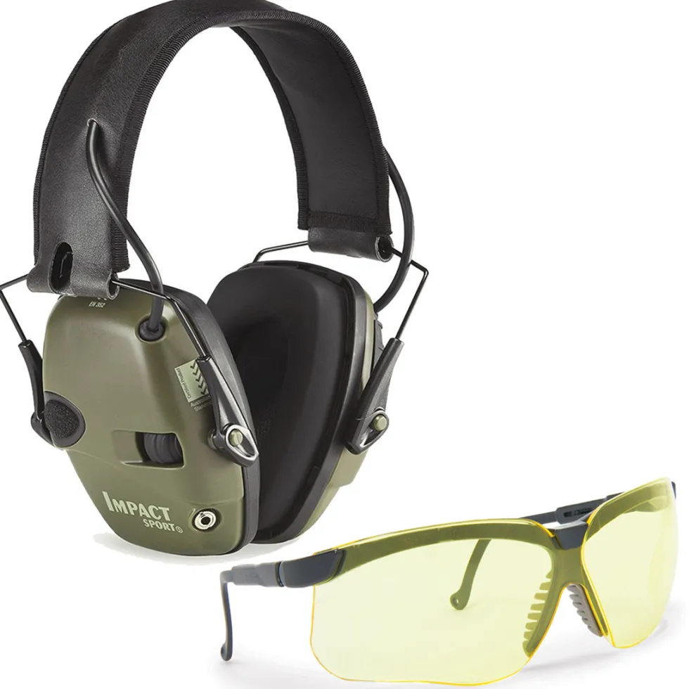 Howard Leight Shooting Safety Bundle with Impact Sport Electronic Earmuff and Genesis Safety Eyewear