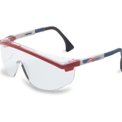UVEX by Honeywell Astrospec 3000 Red/White/Blue Safety Glasses With Clear Anti-Fog Lens - S1169C
