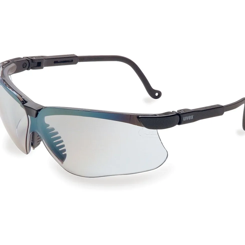 Uvex by Honeywell Genesis Safety Eyewear, Black Frame, SCT-Reflect 50 Ultra-Dura Hardcoat Lens - S3204