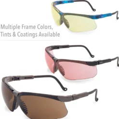 Uvex by Honeywell Genesis Safety Glasses Black Frame, Clear Ultra-Dura Hardcoat Lens - S3200