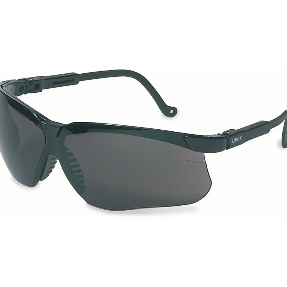 Uvex by Honeywell Genesis Safety Glasses, Black Frame, with Dark Gray HydroShield Anti-Fog Lens - S3212HS