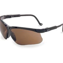 Uvex by Honeywell Genesis Series Safety Eyewear with Black Frame, Espresso Lens and Hydro Shield Anti-Fog Lens Coating - S3201HS