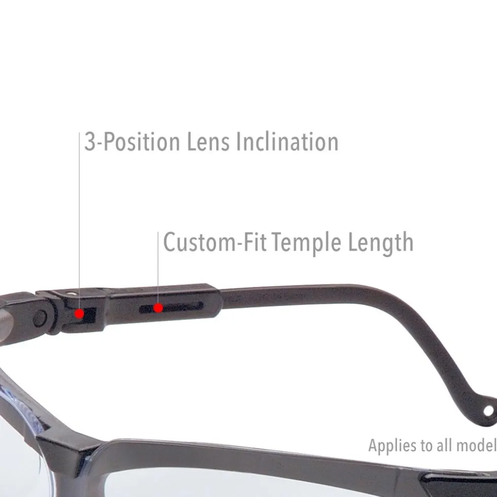 Uvex by Honeywell Genesis Series Safety Eyewear with Black Frame, Espresso Lens and Hydro Shield Anti-Fog Lens Coating - S3201HS