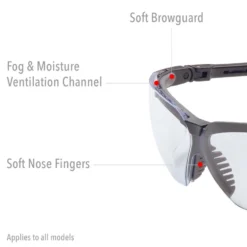 Uvex by Honeywell Genesis Vapor Blue Safety Glasses with Clear Anti-Scratch/Hard Coat Lens - S3240