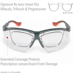 Uvex by Honeywell Genesis XC Series Safety Eyewear with Black Frame, Clear Lens and Hydro Shield Anti-Fog Lens Coating - S3300HS