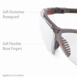 Uvex by Honeywell Genesis XC Series Safety Eyewear with Black Frame, Gray Lens and Hydro Shield Anti-Fog Lens Coating - S3301HS