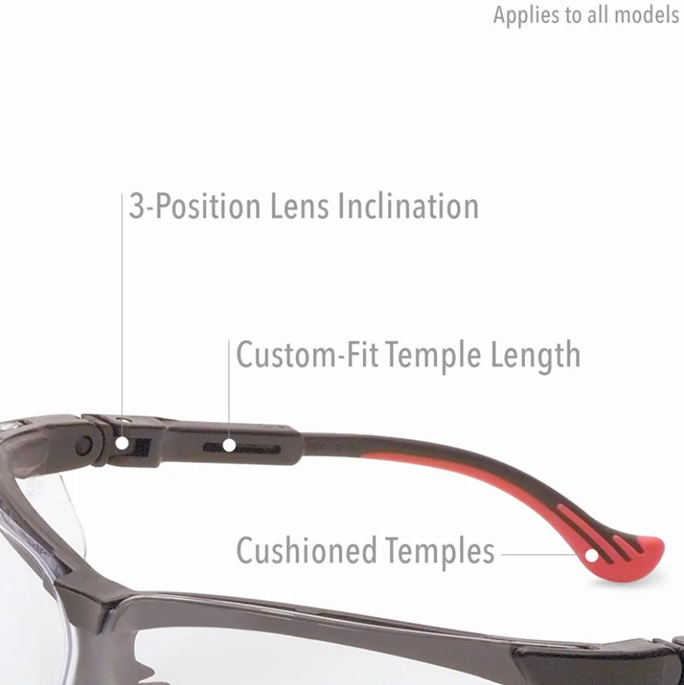 Uvex by Honeywell Genesis XC Series Safety Eyewear with Black Frame, Gray Lens and Hydro Shield Anti-Fog Lens Coating - S3301HS
