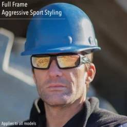 Uvex by Honeywell Hypershock Safety Glasses with Clear Ice Frame, Red Mirror Lens and Hard Coat Lens Coating - S2974