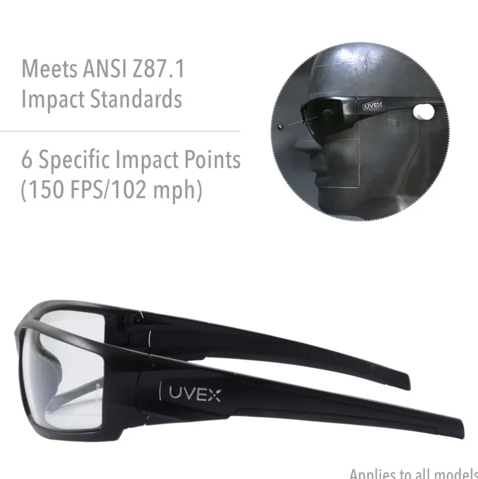 Uvex by Honeywell Hypershock Safety Glasses, Brown Frame with Espresso Lens & HydroShield Anti-Fog Coating - S2961HS