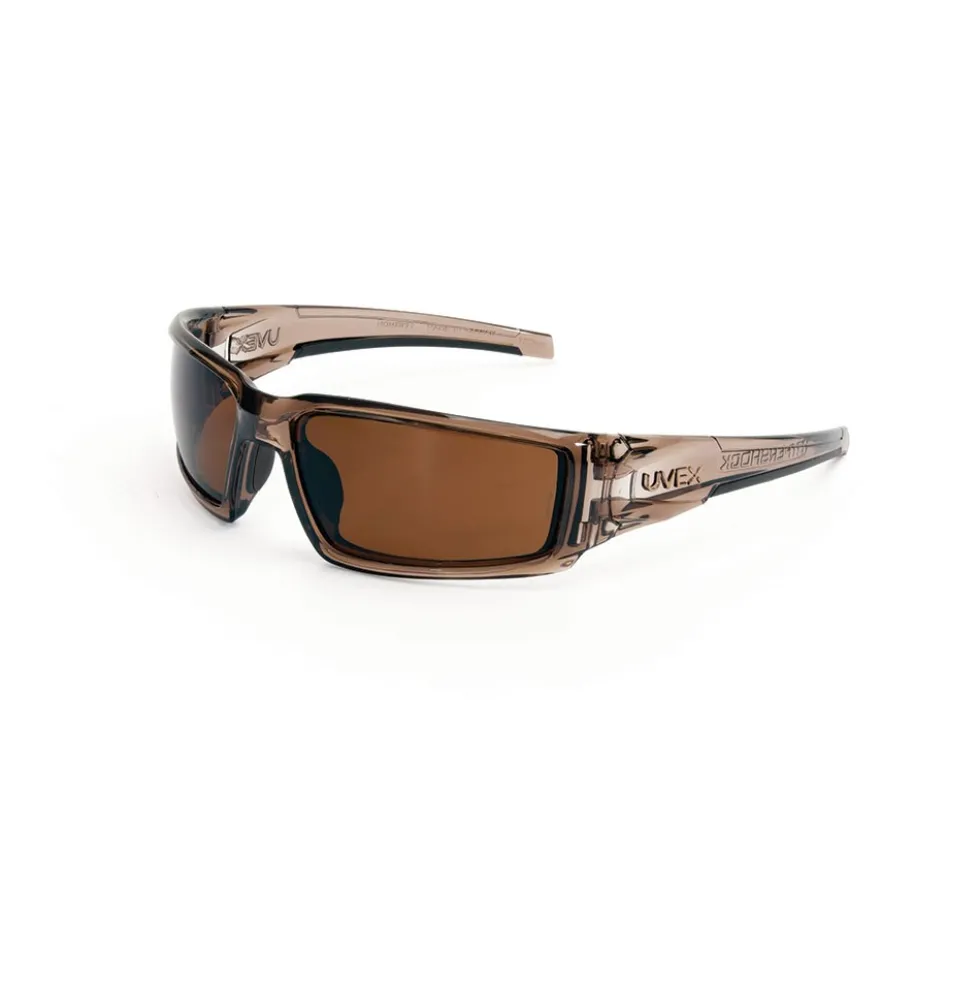Uvex by Honeywell Hypershock Safety Glasses, Brown Frame with Espresso Polarized Lens & Anti-Scratch Hardcoat - S2969