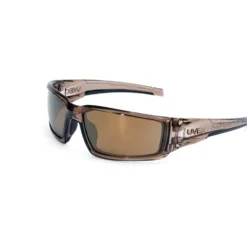 Uvex by Honeywell Hypershock Safety Glasses, Brown Frame with Gold Mirror Lens & Anti-Scratch Hardcoat - S2964