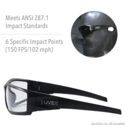 Uvex by Honeywell Hypershock Series Safety Glasses with Matte Black Frame, Espresso Polarized Lens and Hard Coat Lens Coating - S2949