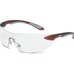 Uvex by Honeywell Ignite Safety Glasses: Wraparound Frame, Frameless, Red, Clear - S4410
