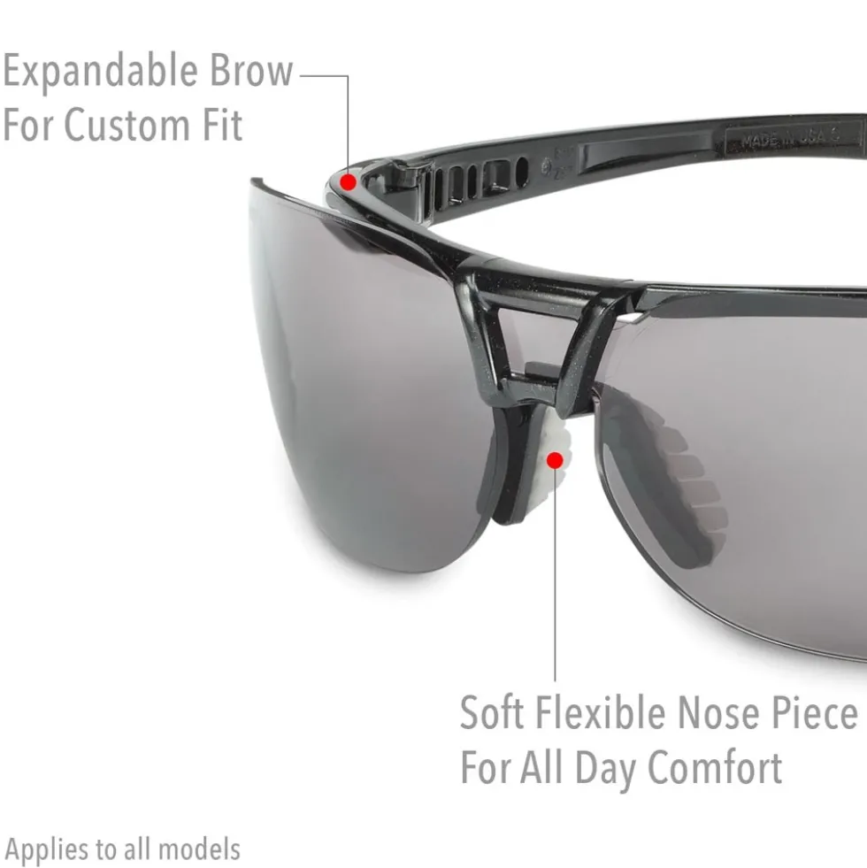 Uvex by Honeywell Protege Black Frame Amber Lens Hydroshield Anti-Fog Coating - S4222HS