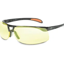 Uvex by Honeywell Protege Black Frame Amber Lens Hydroshield Anti-Fog Coating - S4222HS