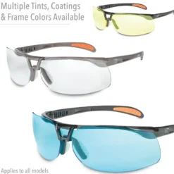 Uvex by Honeywell Protege Black Safety Glasses with Clear Anti-Scratch/Hard Coat Lens - S4200-H5