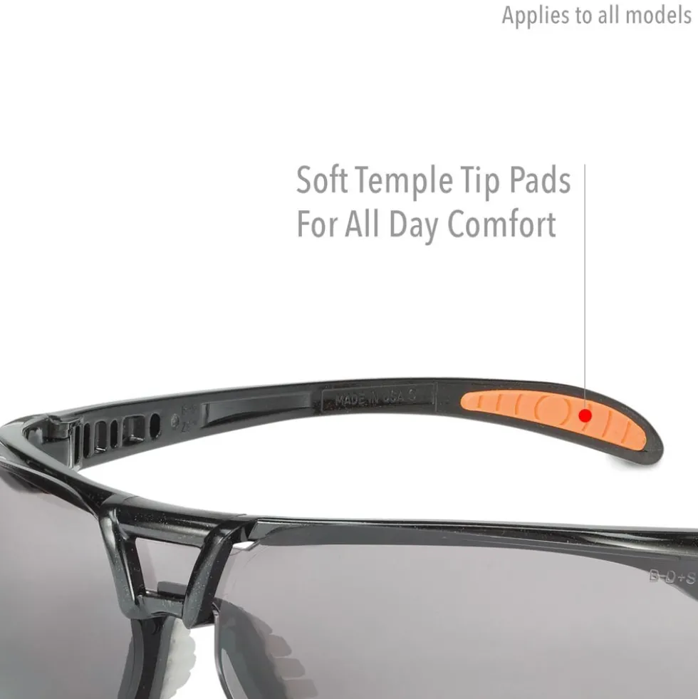 Uvex by Honeywell Protege Black Safety Glasses with Clear Anti-Scratch/Hard Coat Lens - S4200-H5