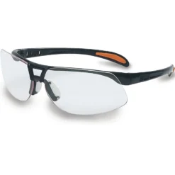 Uvex by Honeywell Protege Black Safety Glasses with Clear Anti-Scratch/Hard Coat Lens - S4200-H5