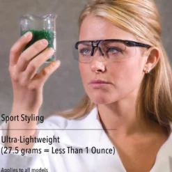 Uvex by Honeywell Protege Black Safety Glasses with Gray Lens and HydroShield Anti-Fog Coating - S4201HS
