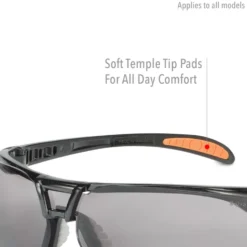 Uvex by Honeywell Protege Safety Glasses with Black Frame, Clear Lens and Hydro Shield Anti-Fog Lens Coating - S4200HS
