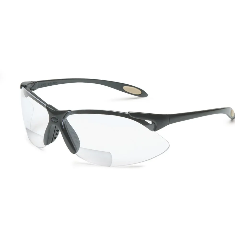 Uvex by Honeywell Reader/Magnifier Safety Glasses, Black Frame, +2.0 Diopter Clear Lens with Anti-Scratch Hardcoat - A951