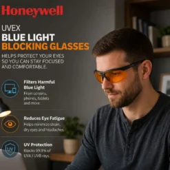 Uvex by Honeywell Skyper Blue Light Blocking Computer Glasses with SCT-Orange Lens -S1933X