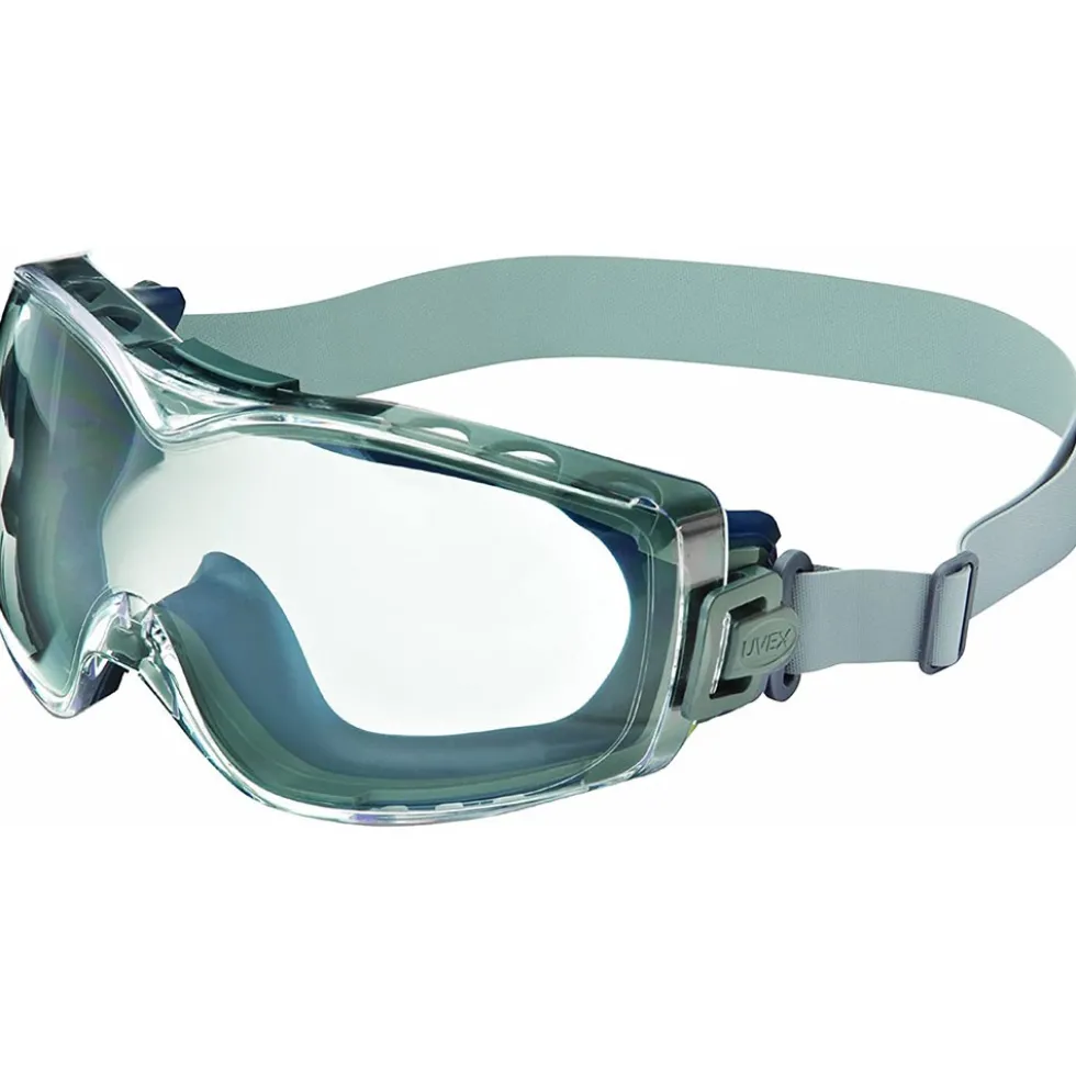 Uvex by Honeywell Stealth OTG Indirect Vent Chemical Splash Goggles, Navy Frame & Clear HydroShield Anti-Fog Lens - S3970HS
