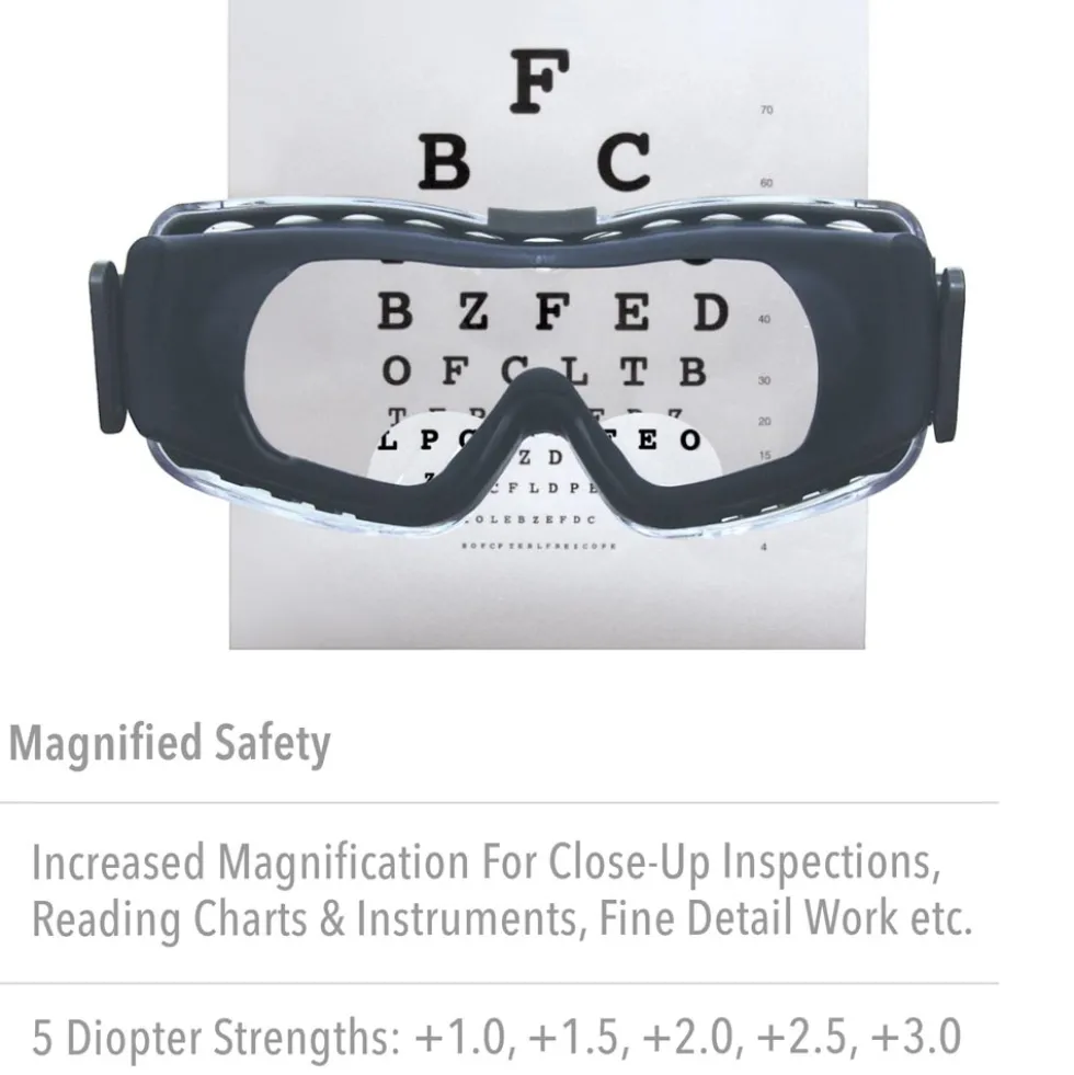 Uvex by Honeywell Stealth Reading 1.0 Diopte Magnifier Goggles with Uvextreme Anti-Fog Lens - S3991X