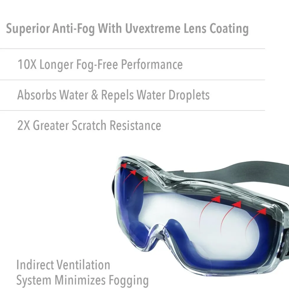 Uvex by Honeywell Stealth Reading 2.0 Diopte Magnifier Goggles with Uvextreme Anti-Fog Lens - S3992X