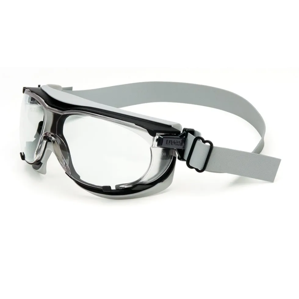 Uvex Carbon Vision Impact Chemical Splash Goggles, Clear Lens, Gray Headband - S1650D