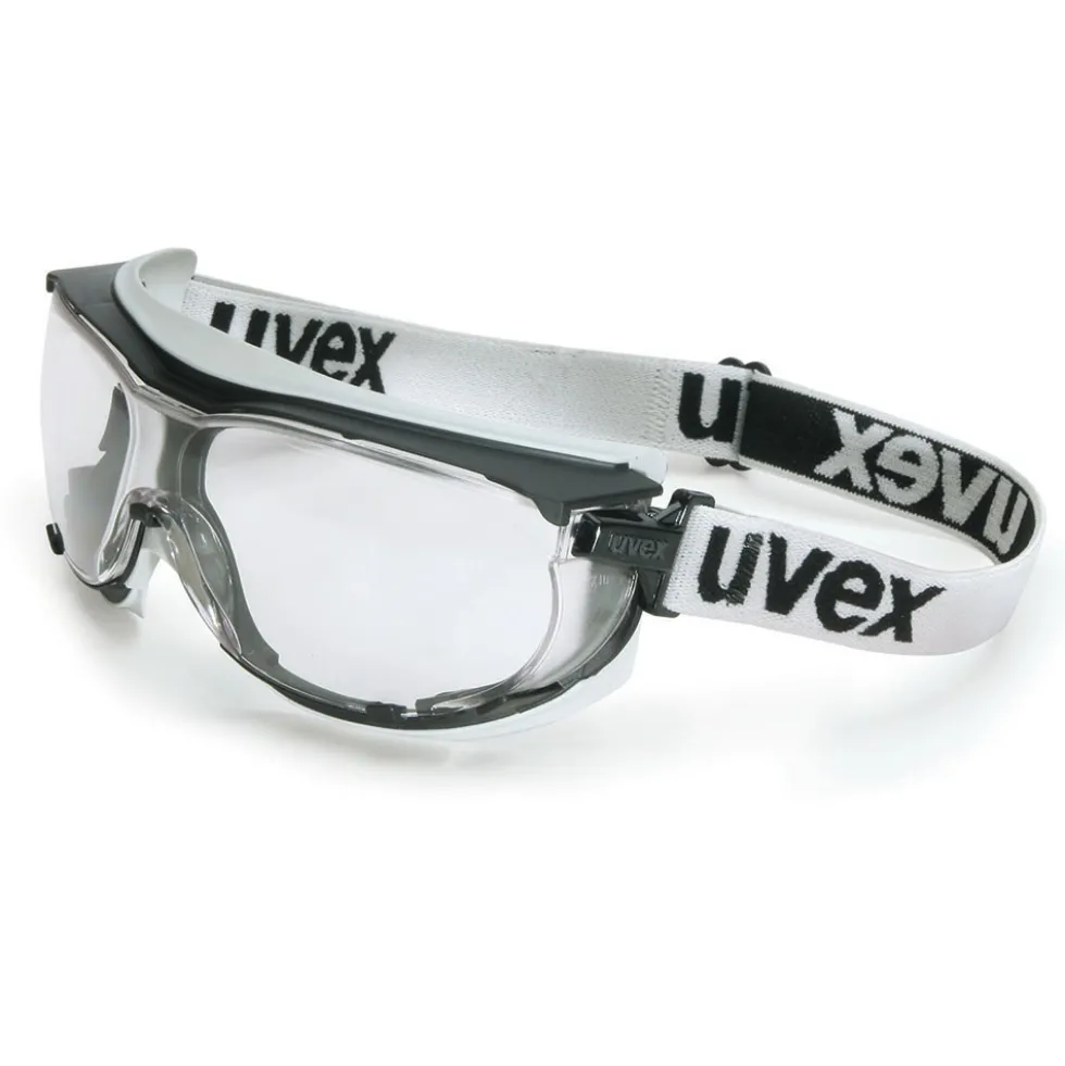 Uvex Carbon Vision Impact Chemical Splash Goggles, Clear Lens, Uvex Headband - S1650DF